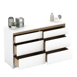 PIRA METROPOLIS OX -  HIRO CH3+3 LEMARI LACI 3+3 SUSUN / KABINET warna WHITE - PRO OAK - PIRA METROPOLIS OX - foto 5