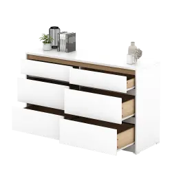 PIRA METROPOLIS OX -  HIRO CH3+3 LEMARI LACI 3+3 SUSUN / KABINET warna WHITE - PRO OAK - PIRA METROPOLIS OX - foto 6