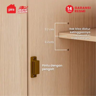PIRA METROPOLIS - HANZEL RSG80 RAK SERBAGUNA / RAK DISPLAY warna PRO OAK - LIGHT TAUPE - PIRA METROPOLIS - foto 6