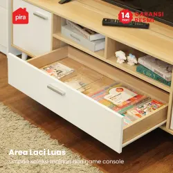 PIRA METROPOLIS  - BELATRIX TV150 MEJA TV / RAK TV warna PRO OAK - WHITE - PIRA METROPOLIS OX - foto 5