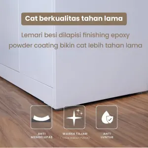 PIRA - SCHON AVA 120 MWDSL LEMARI PAKAIAN BESI SLIDING / PINTU GESER warna WHITE - PIRA - foto 12