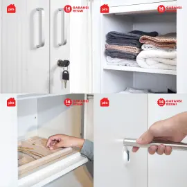 PIRA -  LINIO 3P MR MWD LEMARI PAKAIAN BESI 3 PINTU SWING DENGAN CERMIN warna WHITE - PIRA - foto 7