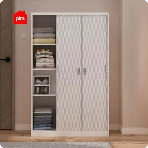PIRA METROPOLIS -  HEXA 3SSL A MWD LEMARI PAKAIAN BESI 3 PINTU SLIDING / PINTU GESER warna WHITE - GREY - PIRA - foto 10