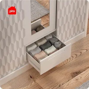 PIRA METROPOLIS -  HEXA 3SSL A MWD LEMARI PAKAIAN BESI 3 PINTU SLIDING / PINTU GESER warna WHITE - GREY - PIRA - foto 12