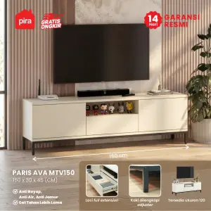 PIRA -  PARIS AVA MTV150 MEJA TV  / RAK TV BESI warna CREAM - BLACK - PIRA - foto 1