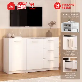 PIRA METROPOLIS OX -  ARUNA SB120 BUFET / RAK DAPUR / KITCHEN SET BAWAH DAPUR / LEMARI DAPUR warna WHITE - PIRA METROPOLIS OX - foto 1