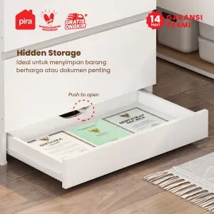 PIRA -  LINUS CH4 HD LEMARI LACI 4 SUSUN / DRAWER / LEMARI SUSUN DENGAN PENYIMPANAN TAMBAHAN warna WHITE SM - PIRA - foto 4
