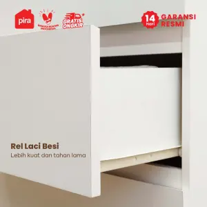 PIRA -  LINUS CH4 HD LEMARI LACI 4 SUSUN / DRAWER / LEMARI SUSUN DENGAN PENYIMPANAN TAMBAHAN warna WHITE SM - PIRA - foto 5