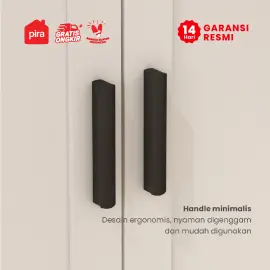 PIRA METROPOLIS -  YORK BLS60 LEMARI PAKAIAN KECIL 2 PINTU / LEMARI BAJU FULL RAK warna WHITE - PRO OAK - PIRA METROPOLIS - foto 6