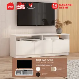 PIRA METROPOLIS - ALBA BAZ TV120 MEJA TV / RAK TV warna WHITE - METROPOLIS - foto 1