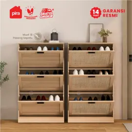 PIRA METROPOLIS - YORK SR RAK SEPATU / LEMARI SEPATU / RAK SEPATU SUSUN TERTUTUP / RAK SEPATU ROTAN warna PRO OAK - PIRA METROPOLIS - foto 2