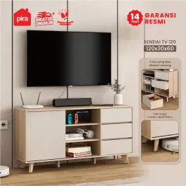 PIRA METROPOLIS - SENDAI TV121 MEJA TV / RAK TV / LEMARI TV / KABINET TV / BUFET TV warna PRO OAK - LIGHT TAUPE - PIRA METROPOLIS - foto 1