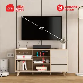 PIRA METROPOLIS - SENDAI TV121 MEJA TV / RAK TV / LEMARI TV / KABINET TV / BUFET TV warna PRO OAK - LIGHT TAUPE - PIRA METROPOLIS - foto 2