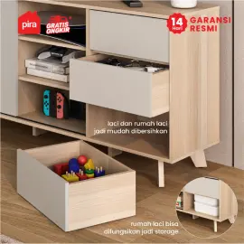 PIRA METROPOLIS - SENDAI TV121 MEJA TV / RAK TV / LEMARI TV / KABINET TV / BUFET TV warna PRO OAK - LIGHT TAUPE - PIRA METROPOLIS - foto 3