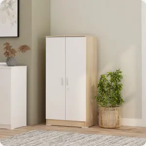 PIRA METROPOLIS - ARUNA BLS60 LEMARI PAKAIAN KECIL 2 PINTU FULL RAK / LEMARI BAJU warna PRO OAK - WHITE - PIRA METROPOLIS OX - foto 3