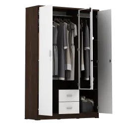 PIRA METROPOLIS OX - ASTA 3PL LEMARI PAKAIAN 3 PINTU warna AMERICAN WALNUT - WHITE - PIRA METROPOLIS OX - foto 10