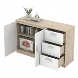 PIRA METROPOLIS - ALBA BAZ SB 120 BUFET warna SONOMA OAK - WHITE - METROPOLIS - foto 3