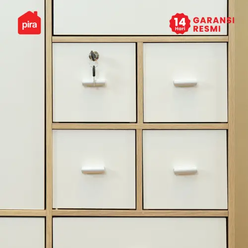 PIRA METROPOLIS OX -  ARUNA 2P 6DR LEMARI PAKAIAN 2 PINTU / LEMARI BAJU DENGAN BANYAK LACI PENYIMPANAN warna PRO OAK - WHITE - PIRA METROPOLIS OX - foto 12