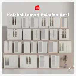PIRA - STEEL A 120A N MWDSL LEMARI PAKAIAN BESI SLIDING / PINTU GESER warna WHITE - PIRA - foto 9