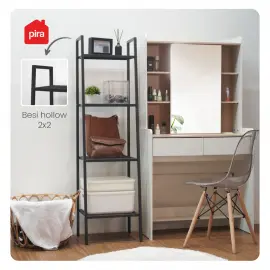 PIRA - SELVA MSU 60T4 RAK SUSUN SERBAGUNA / RAK BUKU / RAK SUSUN BESI / RAK SERBAGUNA / RAK PAJANGAN warna WHITE - PIRA - foto 5