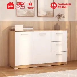 PIRA METROPOLIS OX -  ARUNA SB120 BUFET / RAK DAPUR / KITCHEN SET BAWAH DAPUR / LEMARI DAPUR warna PRO OAK - WHITE - PIRA METROPOLIS OX - foto 2