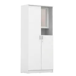 PIRA METROPOLIS OX - ARUNA WDD 2 LEMARI PAKAIAN 2 PINTU DENGAN KACA RIAS warna WHITE - PIRA METROPOLIS OX - foto 5