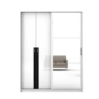PIRA - IOWA WD164 SSL GL LEMARI PAKAIAN PINTU GESER warna WHITE GL - BLACK GL - PIRA - foto 7