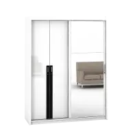 PIRA - IOWA WD164 SSL GL LEMARI PAKAIAN PINTU GESER warna WHITE GL - BLACK GL - PIRA - foto 8