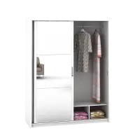 PIRA - IOWA WD164 SSL GL LEMARI PAKAIAN PINTU GESER warna WHITE GL - BLACK GL - PIRA - foto 9