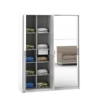 PIRA - IOWA WD164 SSL GL LEMARI PAKAIAN PINTU GESER warna WHITE GL - BLACK GL - PIRA - foto 10