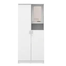 PIRA METROPOLIS OX - ARUNA WDD 2 LEMARI PAKAIAN 2 PINTU DENGAN KACA RIAS warna WHITE - PIRA METROPOLIS OX - foto 6