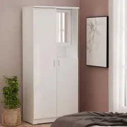 PIRA METROPOLIS OX - ARUNA WDD 2 LEMARI PAKAIAN 2 PINTU DENGAN KACA RIAS warna WHITE - PIRA METROPOLIS OX - foto 10