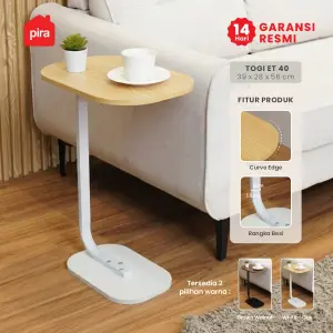 PIRA - TOGI ET40 MEJA KOPI / MEJA KECIL / MEJA SUDUT SOFA / MEJA SAMPING warna WHITE - PIRA - foto 1