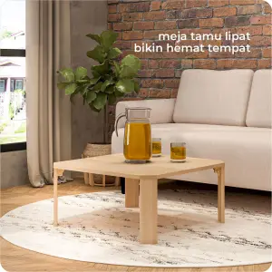 PIRA - TABE CT70 MEJA TAMU / MEJA MAKAN LIPAT LESEHAN / MEJA BELAJAR LIPAT LESEHAN warna PRO OAK - PIRA - foto 2