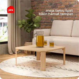 PIRA - TABE CT70 MEJA TAMU / MEJA MAKAN LIPAT LESEHAN / MEJA BELAJAR LIPAT LESEHAN warna PRO OAK - PIRA - foto 3