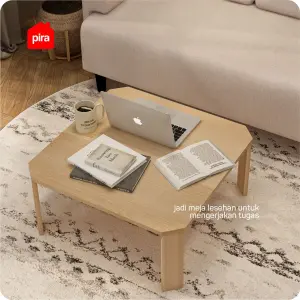 PIRA - TABE CT70 MEJA TAMU / MEJA MAKAN LIPAT LESEHAN / MEJA BELAJAR LIPAT LESEHAN warna PRO OAK - PIRA - foto 5