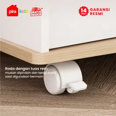 PIRA KIDS -  MORI SHOP PP PRETEND PLAY TOKO JUALAN / MARKET BOOTH / GEROBAK WARUNG MAINAN ANAK warna WHITE SM - PRO OAK - PIRA METROPOLIS - foto 7