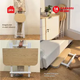 PIRA - COMPACT FT80 MEJA MAKAN / MEJA LIPAT / MEJA TERAS / MEJA CAFE / KURSI MAKAN / KURSI LIPAT / MEJA MAKAN SET KURSI warna LIGHT WOOD - PIRA - foto 7