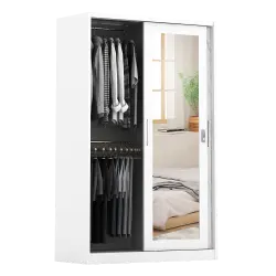 PIRA - CATTA A 120A N MWDSL LEMARI PAKAIAN BESI SLIDING / PINTU GESER warna LIGHT MARBLE - WHITE - PIRA - foto 7
