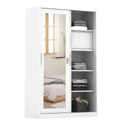 PIRA - CATTA A 120A N MWDSL LEMARI PAKAIAN BESI SLIDING / PINTU GESER warna LIGHT MARBLE - WHITE - PIRA - foto 8