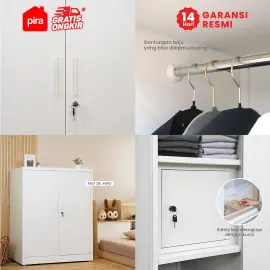 PIRA -  RALF 2BL MWD LEMARI PAKAIAN BESI 2 PINTU / LEMARI PAKAIAN ANAK warna WHITE - PIRA - foto 6