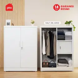 PIRA -  RALF 2BL MWD LEMARI PAKAIAN BESI 2 PINTU / LEMARI PAKAIAN ANAK warna WHITE - PIRA - foto 7