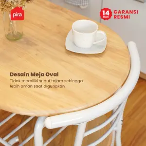 PIRA - SWAN DTS SET MEJA MAKAN DENGAN 2 SET KURSI warna PRO OAK - WHITE - PIRA METROPOLIS - foto 6