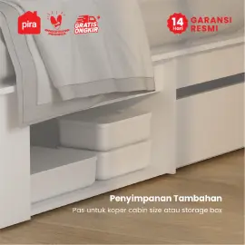 PIRA - MORGAN BD 160 DIPAN / RANJANG / TEMPAT TIDUR DENGAN LACI PENYIMPANAN warna WHITE - PIRA - foto 5