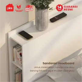 PIRA - MORGAN BD 160 DIPAN / RANJANG / TEMPAT TIDUR DENGAN LACI PENYIMPANAN warna WHITE - PIRA - foto 7
