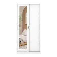 PIRA - STEEL A 90A MWDSL LEMARI PAKAIAN BESI SLIDING / PINTU GESER warna WHITE - PIRA - foto 3