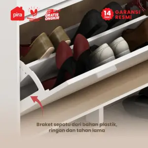 PIRA METROPOLIS OX -  HIRO SR110 RAK SEPATU / LEMARI SEPATU / RAK SEPATU SUSUN TERTUTUP warna WHITE - PRO OAK - PIRA METROPOLIS - foto 7