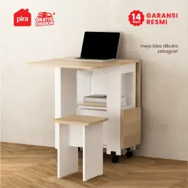 PIRA - ALLISON DT60 MEJA MAKAN SET LIPAT warna WHITE - PRO OAK - PIRA - foto 5