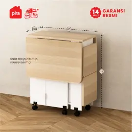 PIRA - ALLISON DT60 MEJA MAKAN SET LIPAT warna WHITE - PRO OAK - PIRA - foto 7