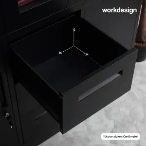 WORKDESIGN BURO MBC 3 HG RAK BUKU BESI / LEMARI ARSIP KANTOR warna BLACK - WORKDESIGN - foto 6